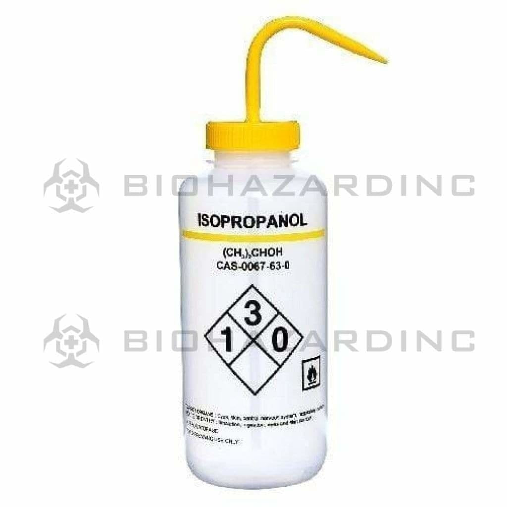 LDPE Premium Labeled Wash Bottles - Isopropanol 1000 ml Wash Bottles LDPE Bottles