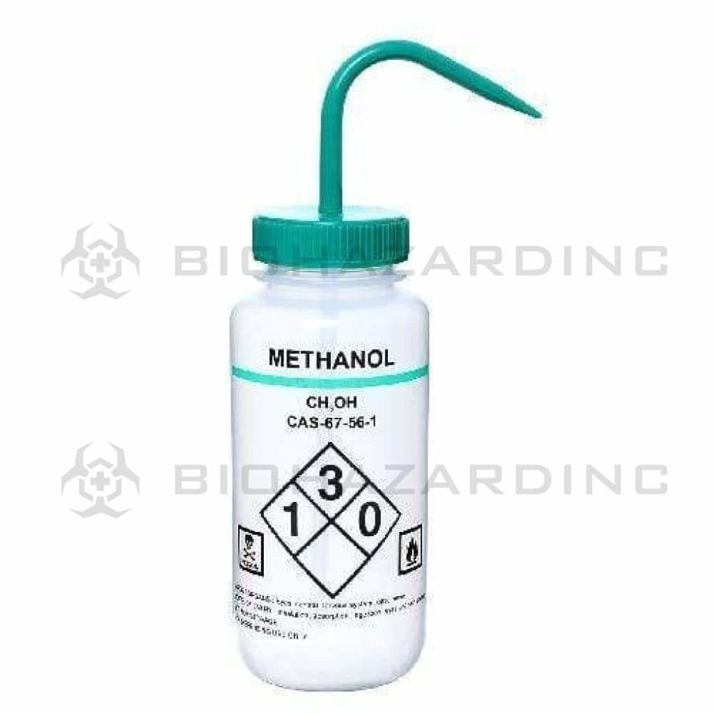 LDPE Premium Labeled Wash Bottles - Methanol 500 ml Wash Bottles LDPE Bottles