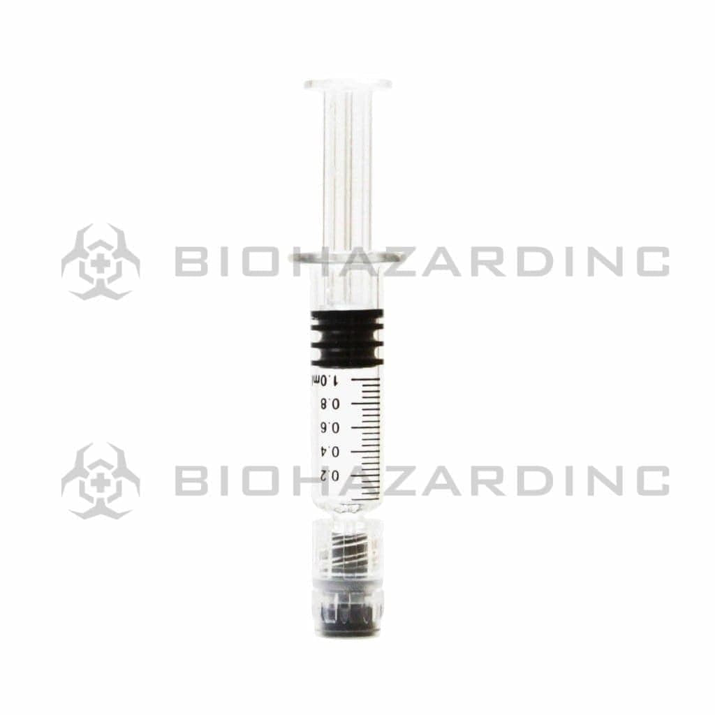 Luer Lock | Concentrate Glass Syringe | 1mL - 0.20mL Increments - 100 Count Syringe Biohazard Inc