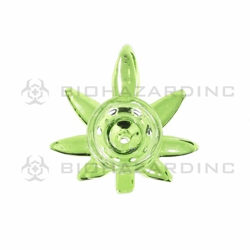 Bowl | Marijuana Leaf Bowl | 14mm - Green 14mm Bowl Biohazard Inc
