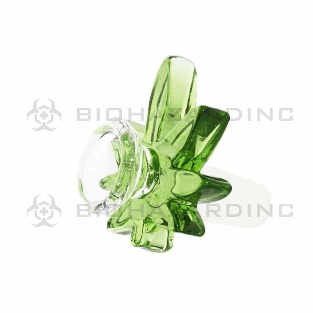 Bowl | Marijuana Leaf Bowl | 14mm - Green 14mm Bowl Biohazard Inc