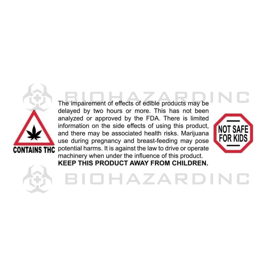 Massachusetts & Maine | "Not Safe For Kids" Labels | .75" x .75" | 1,000 Count Compliance Labels Biohazard Inc