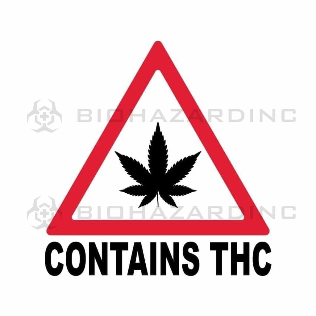 Massachusetts & Maine | THC Triangle Labels | 1" x 1" = 1000 Count Compliance Labels Biohazard Inc