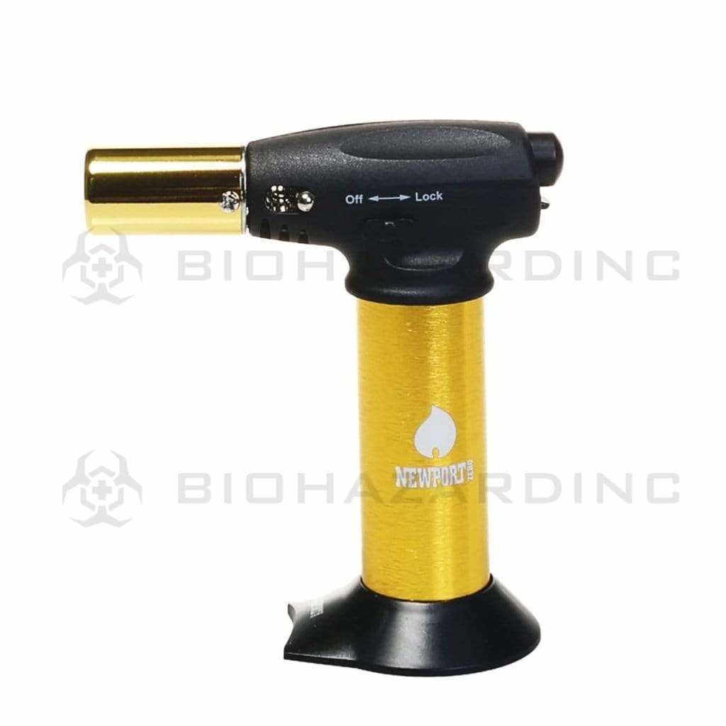 Newport | Turbo Torch | 5" - Various Colors Torch Biohazard Inc Gold & Black