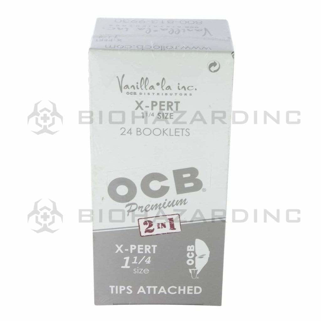 OCB® | 'Retail Display' X-Pert Rolling Papers w/ Tips | White - 24 Count - Various Sizes Rolling Papers + Tips OCB 1¼ - 78mm  