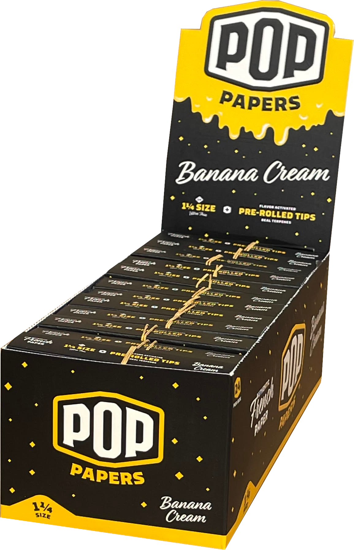 Pop Papers | Wholesale Ultra Thin 1¼ Rolling Paper w/ Flavor Filter Tips | 78mm - 24 Count - Various Flavors Rolling Papers Biohazard Inc