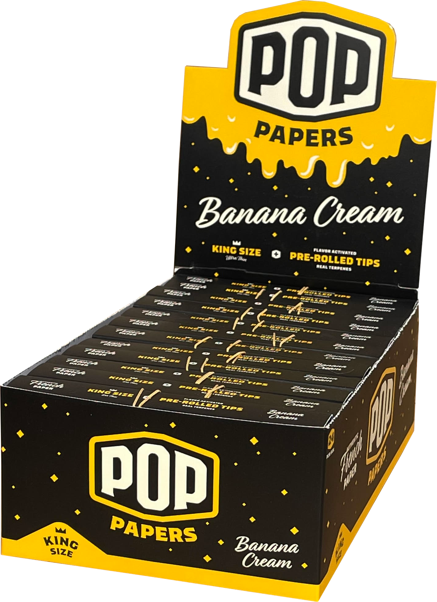 Pop Papers | Wholesale Ultra Thin King Size Rolling Paper w/ Flavor Filter Tips | 110mm - 24 Count - Various Flavors Rolling Papers Biohazard Inc