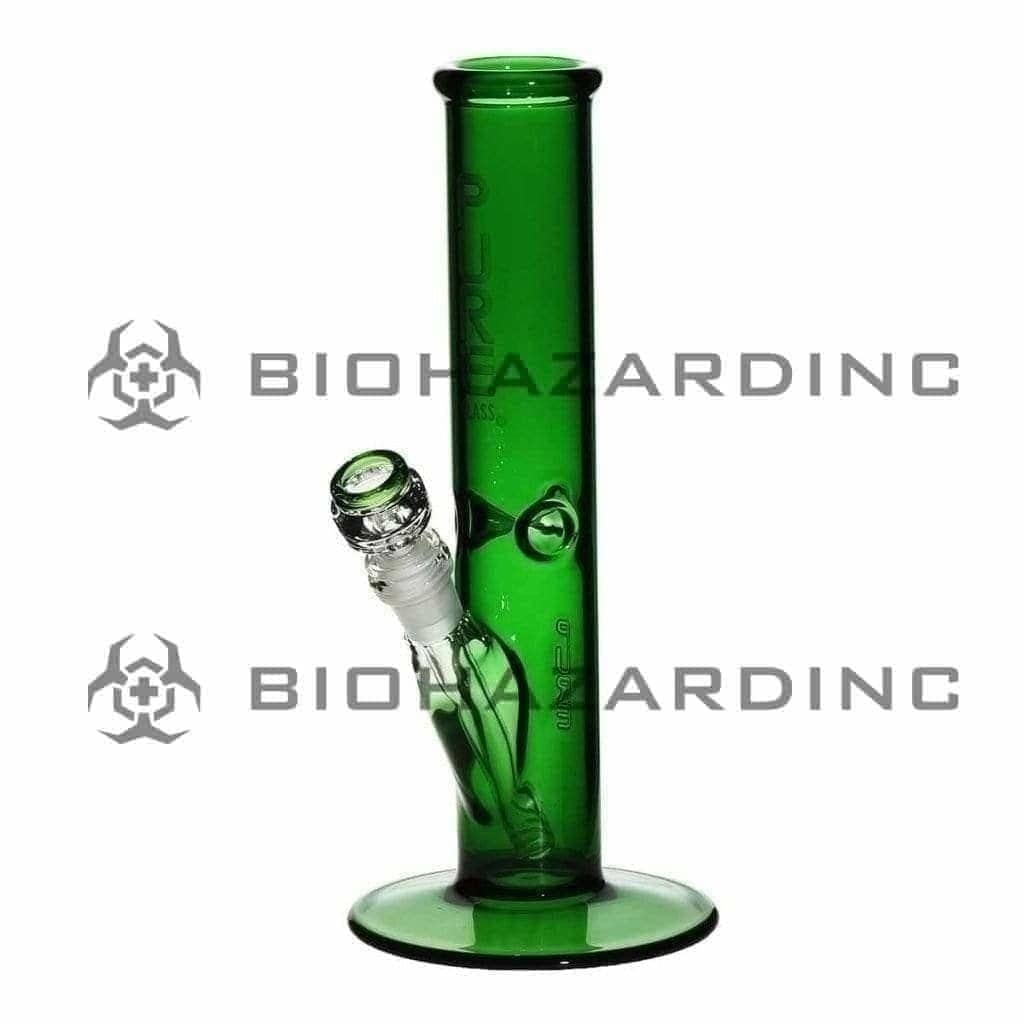 PURE Glass | Classic Straight Water Pipe | 12"  - 14mm - Various Colors Glass Bong Pure Glass Green  