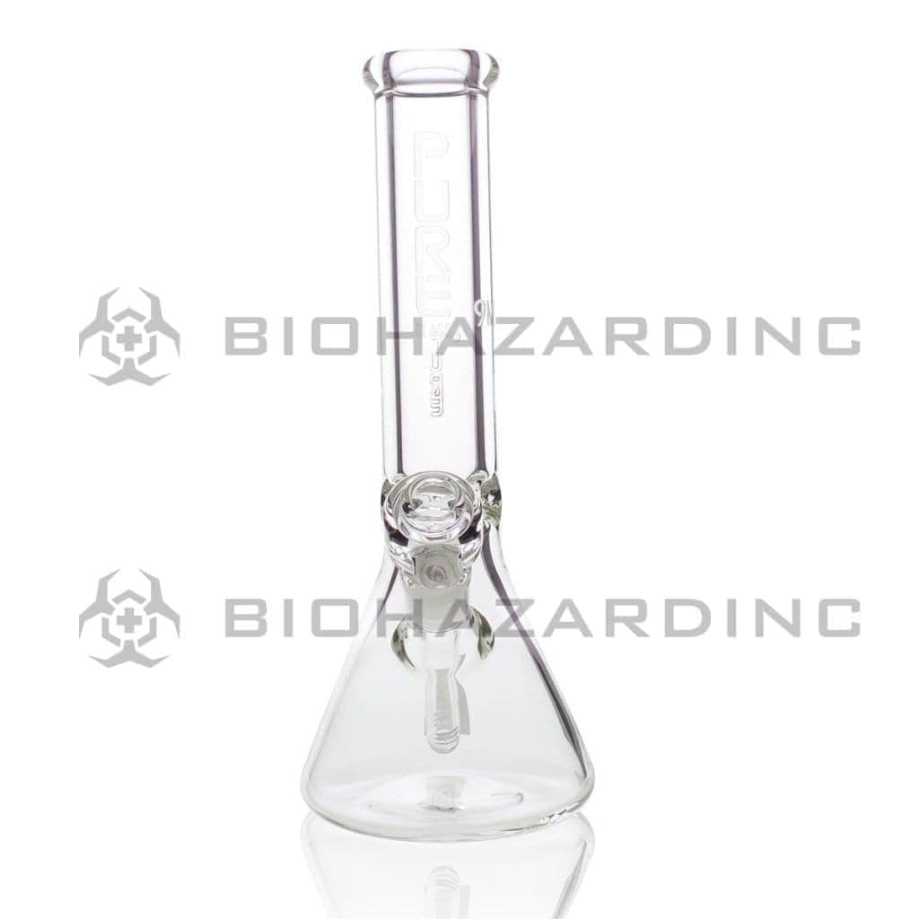 PURE Glass | Heavy Classic Beaker Water Pipe | 12" - 14mm - Various Colors Glass Bong Pure Glass Clear  