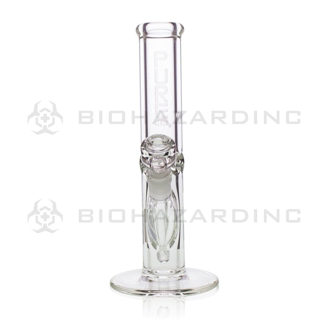 PURE Glass | Heavy Classic Straight Water Pipe | 12" - 14mm - Various Colors Glass Bong Pure Glass Clear  
