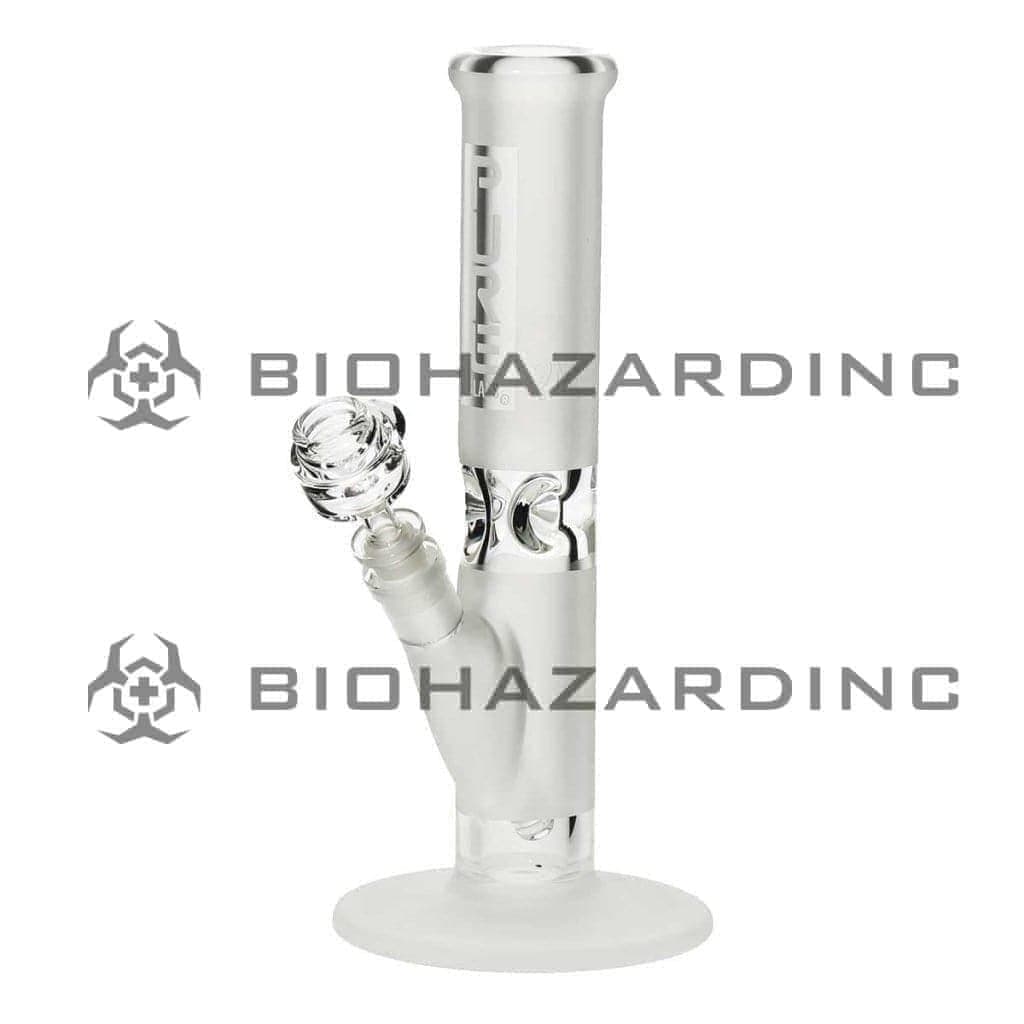 PURE Glass | Heavy Classic Straight Water Pipe | 12" - 14mm - Various Colors Glass Bong Pure Glass Clear Frost  