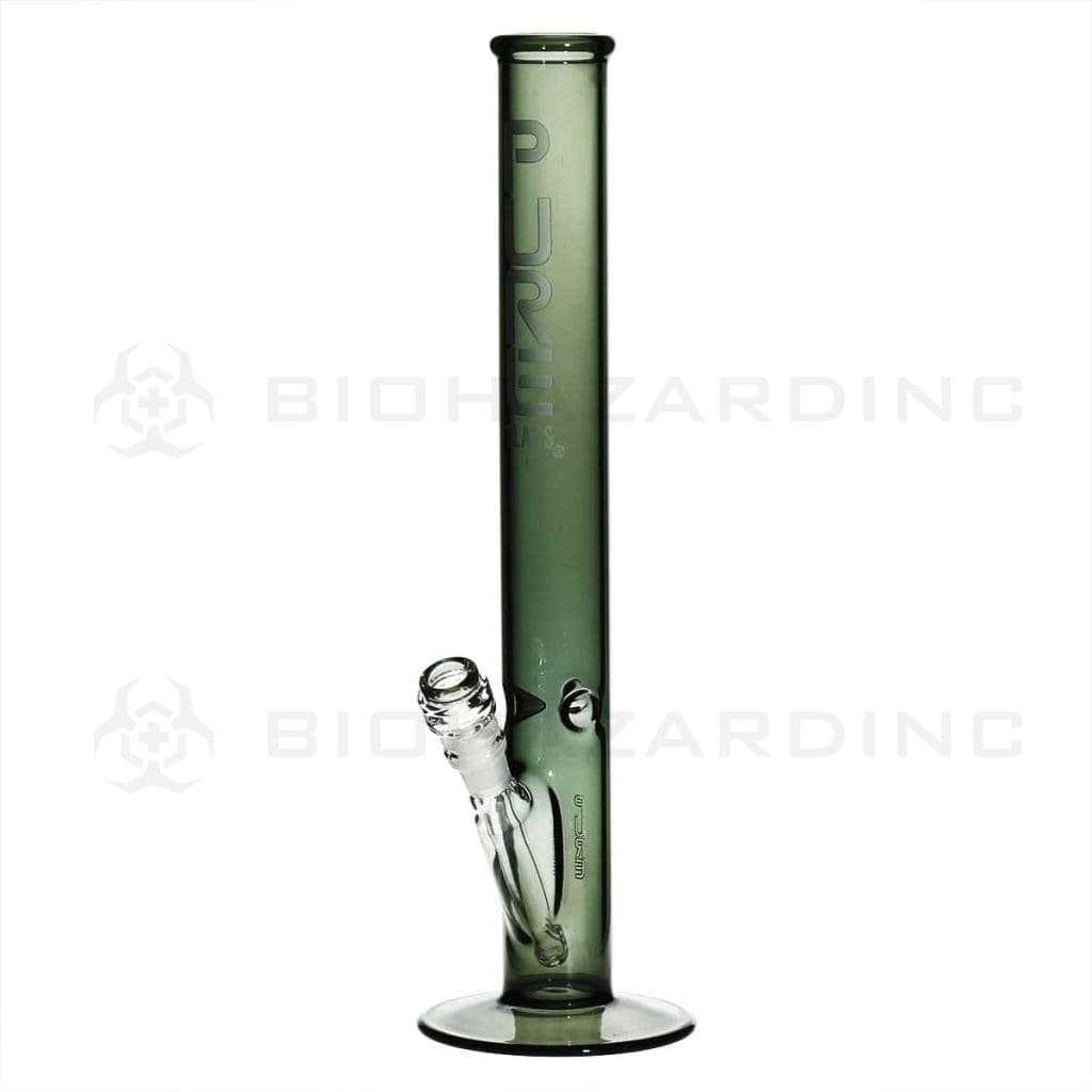 PURE Glass | Classic Straight Water Pipe | 18" - 14mm - Various Colors Glass Bong Pure Glass Smoke Black  