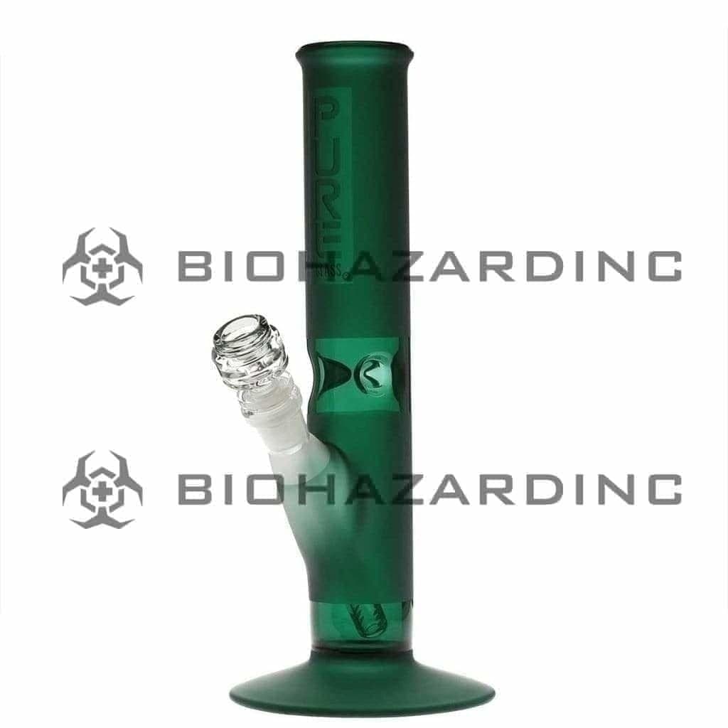 PURE Glass | Classic Straight Water Pipe | 12"  - 14mm - Various Colors Glass Bong Pure Glass Green Frost  