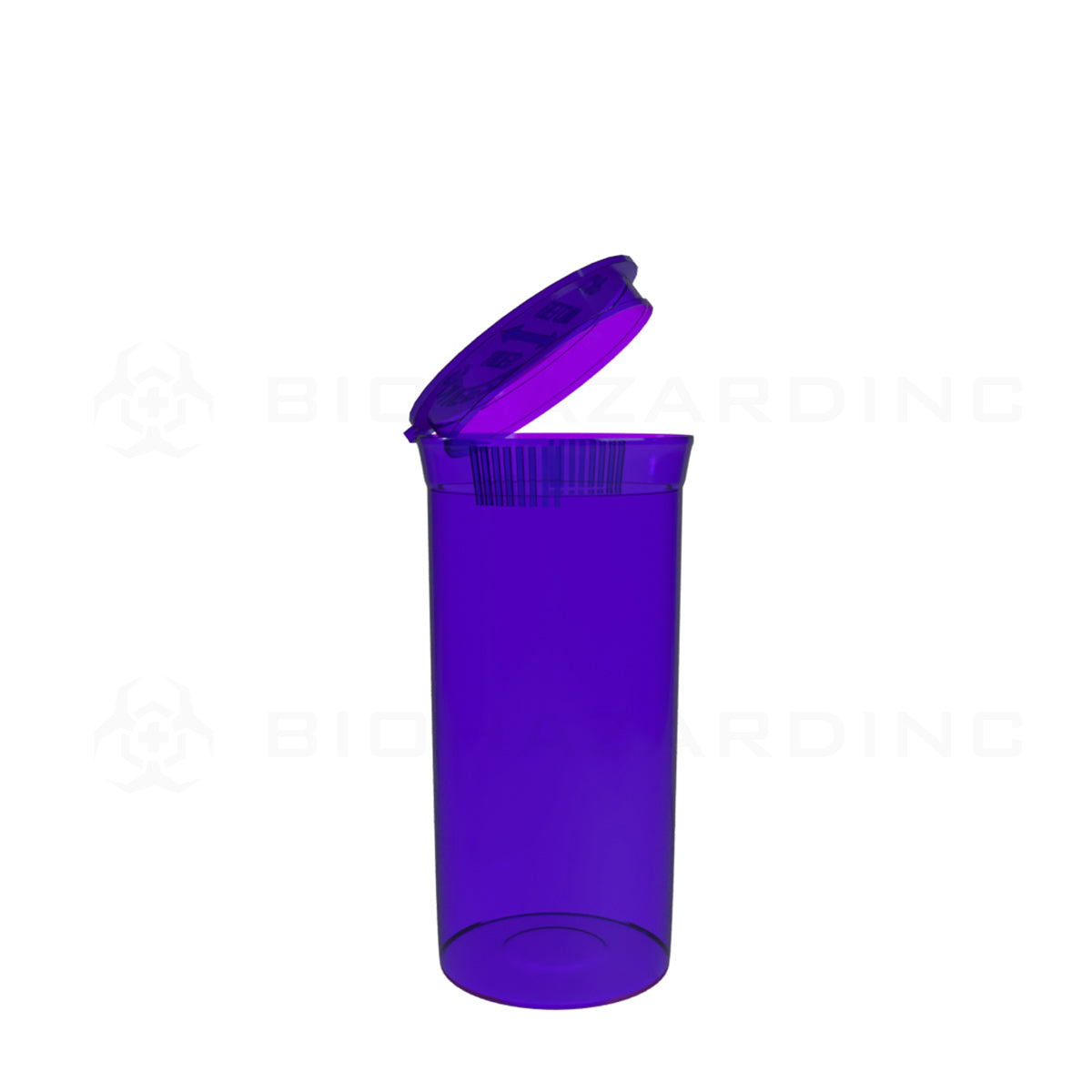Plastic Pop Top Bottles | 13 Dram - 2 Grams - 315 Count - Various Colors Pop Top Bottle Biohazard Inc Transparent Purple