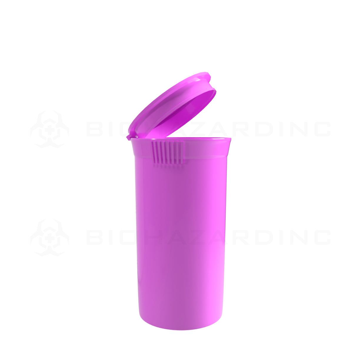 Plastic Pop Top Bottles | 19 Dram - 3.5 Grams - 225 Count - Various Colors Pop Top Bottle Biohazard Inc Opaque Pink