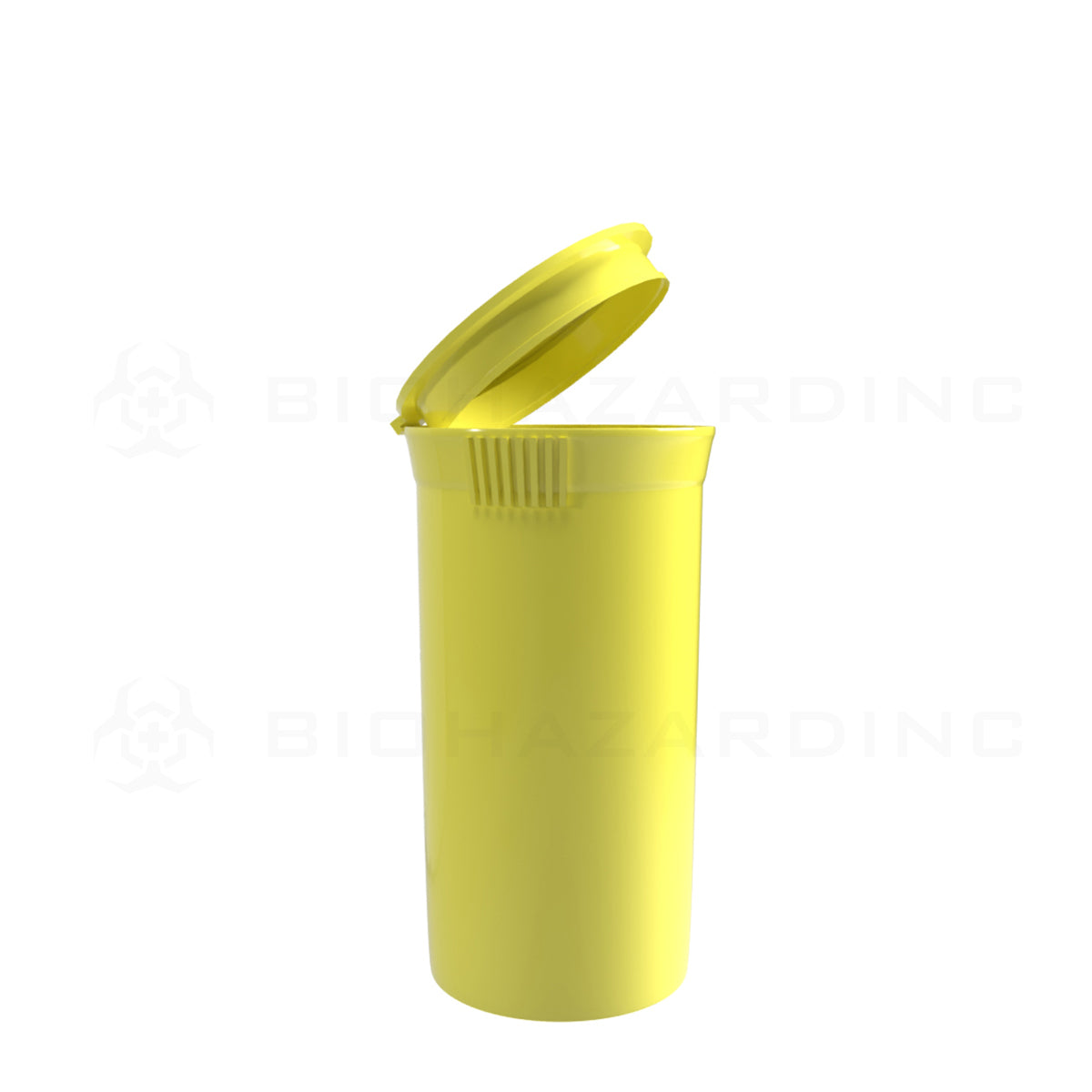 Plastic Pop Top Bottles | 19 Dram - 3.5 Grams - 225 Count - Various Colors Pop Top Bottle Biohazard Inc Opaque Yellow  