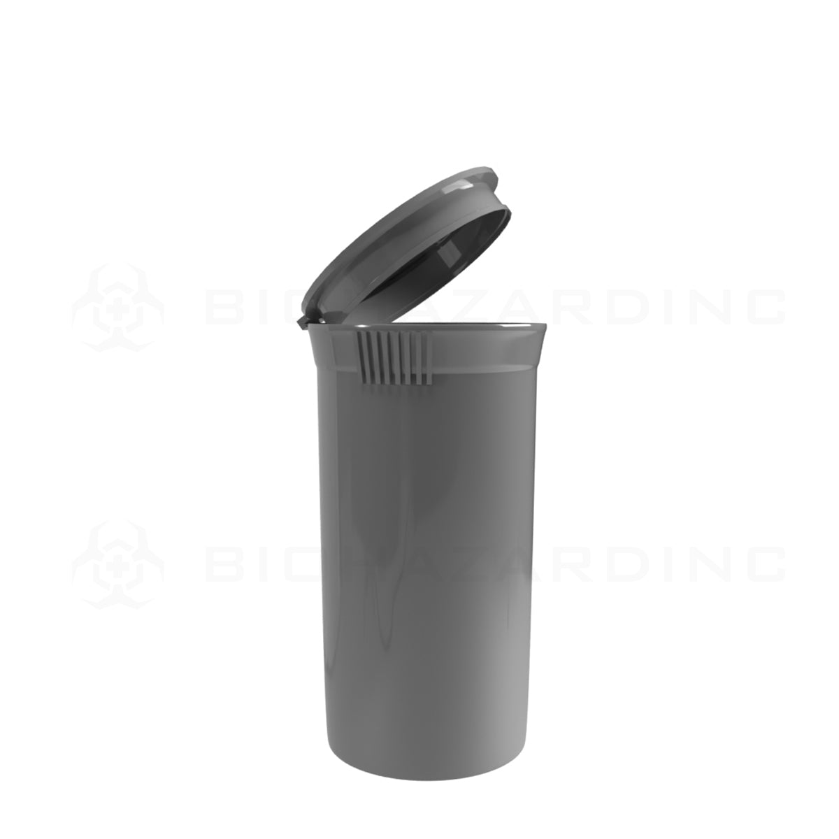 Plastic Pop Top Bottles | 19 Dram - 3.5 Grams - 225 Count - Various Colors Pop Top Bottle Biohazard Inc Opaque Silver