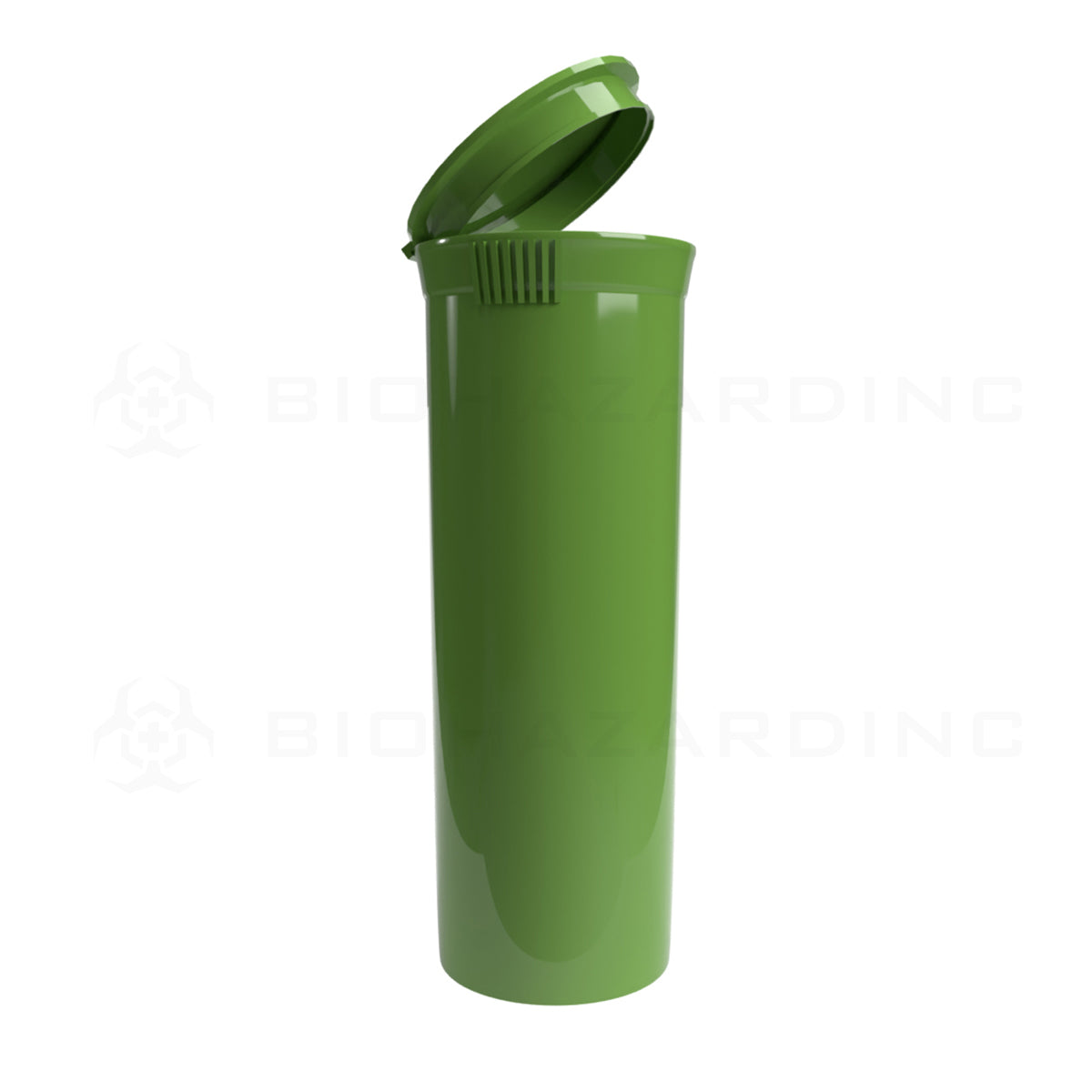 Plastic Pop Top Bottles | 60 Dram - 14 Grams - 75 Count - Various Colors Pop Top Bottle Biohazard Inc Opaque Green  