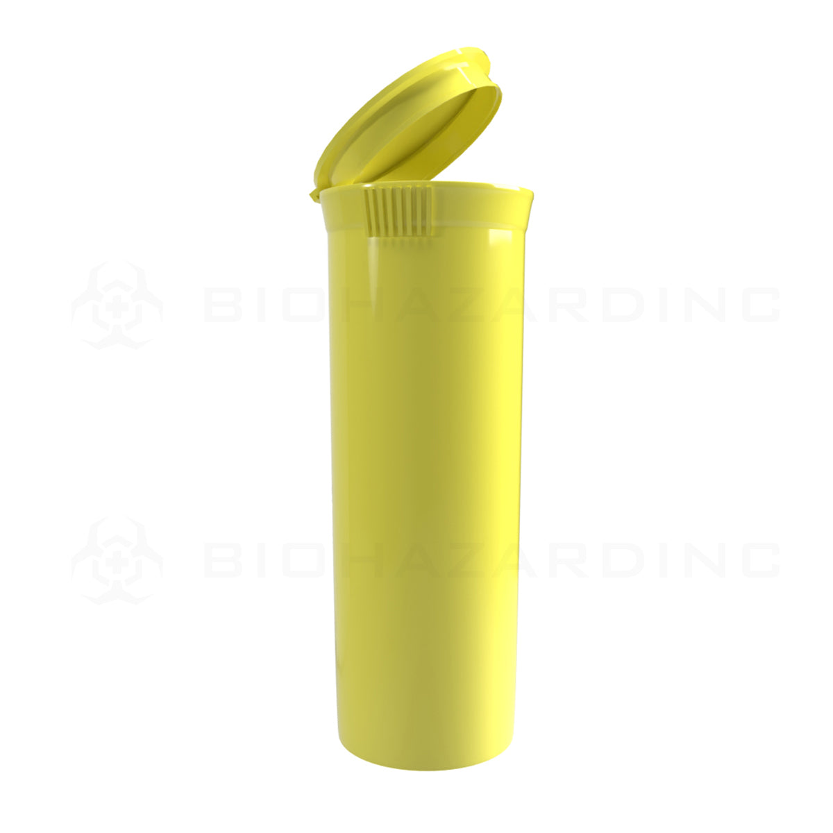 Plastic Pop Top Bottles | 60 Dram - 14 Grams - 75 Count - Various Colors Pop Top Bottle Biohazard Inc Opaque Yellow  