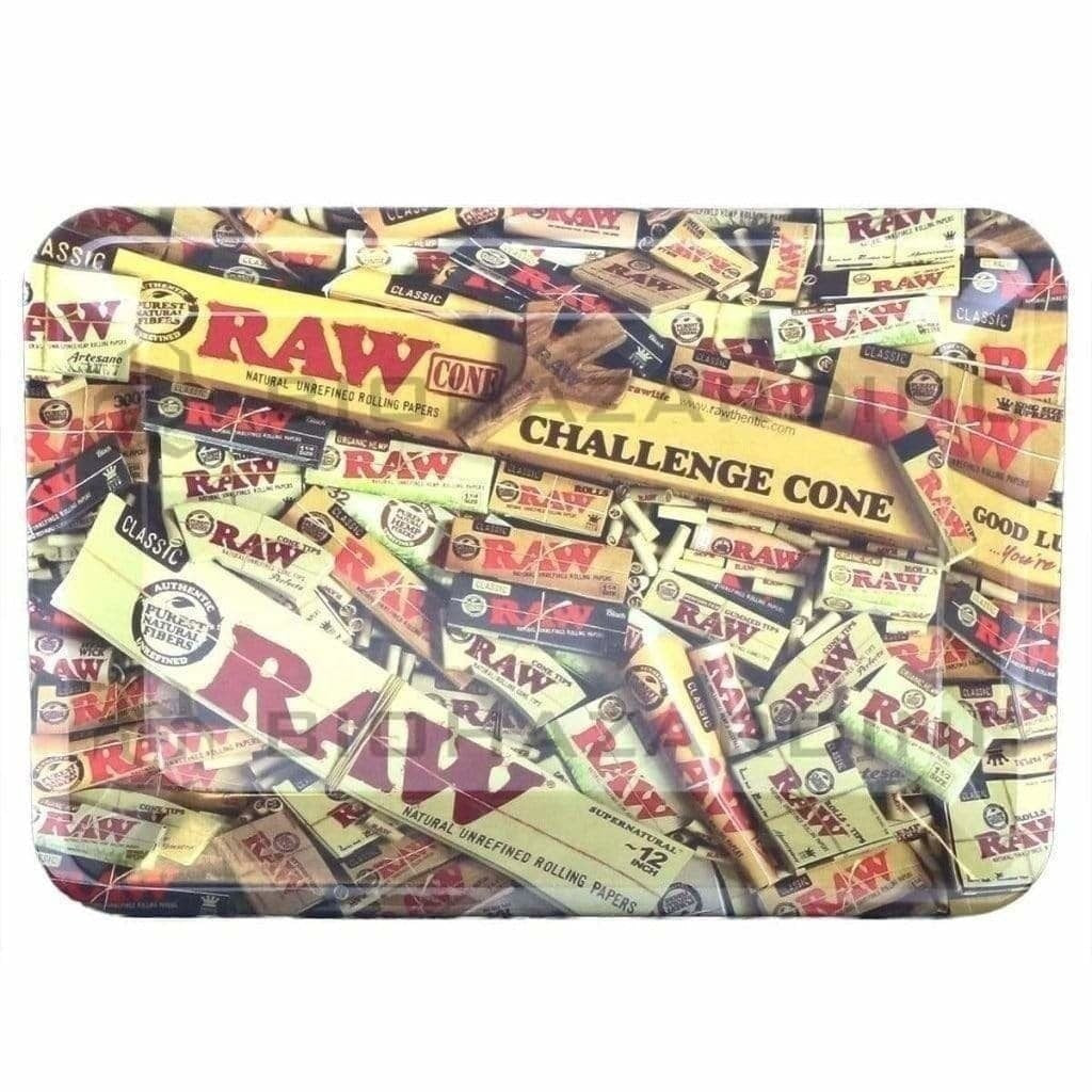 RAW® | Rolling Tray - RAW Mix Product | Metal - Various Sizes Rolling Tray Biohazard Inc 7in x 5in - Mini  