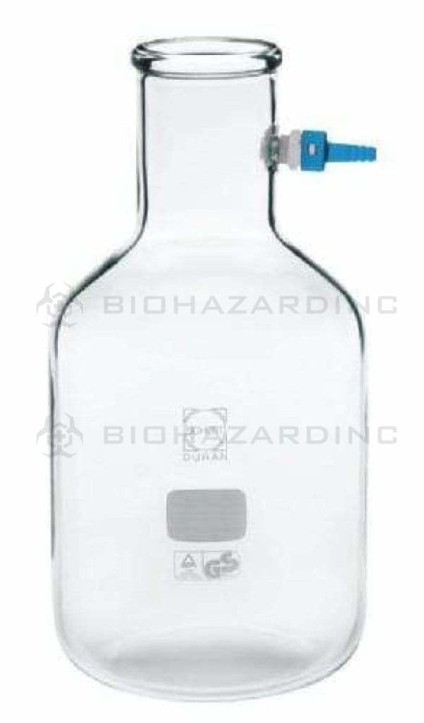 Schott DURAN® | Filtering Flask - Erlenmeyer Shape w/ Glass Hose | 10,000mL Filtering Flask Bottle Schott Duran
