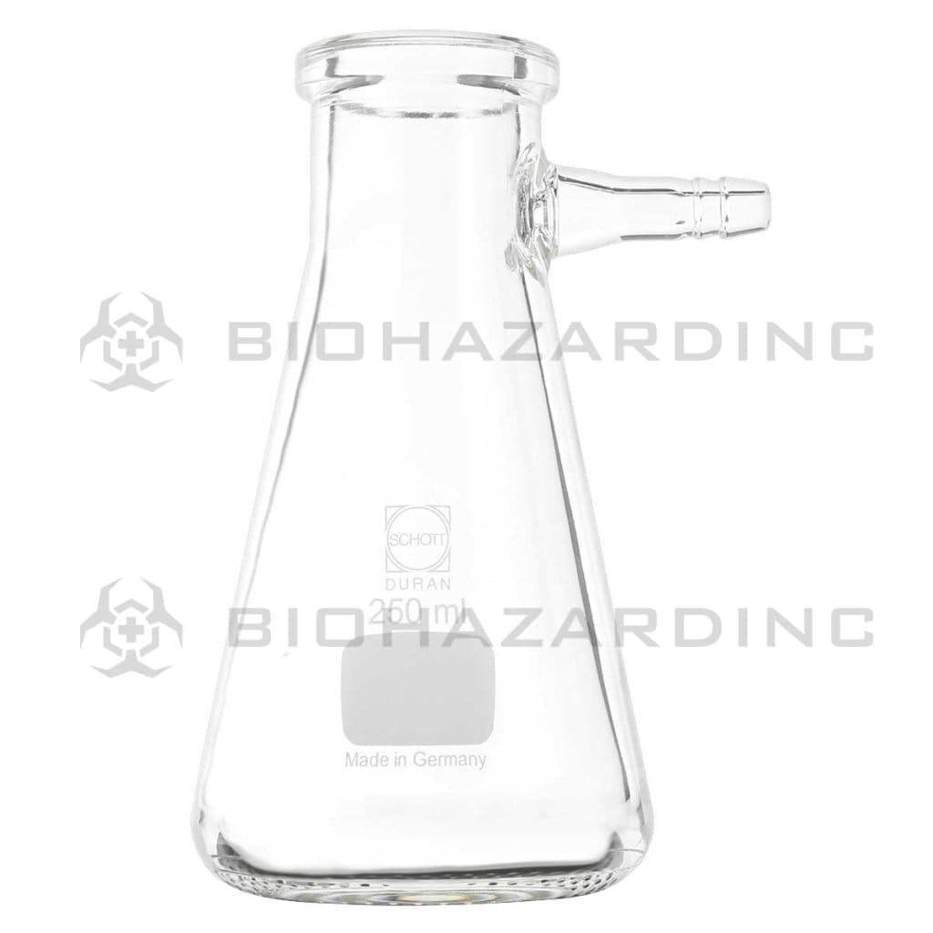 Schott DURAN® | Filtering Flask - Erlenmeyer Shape w/ Glass Hose | 250mL Filtering Flask Bottle Schott Duran