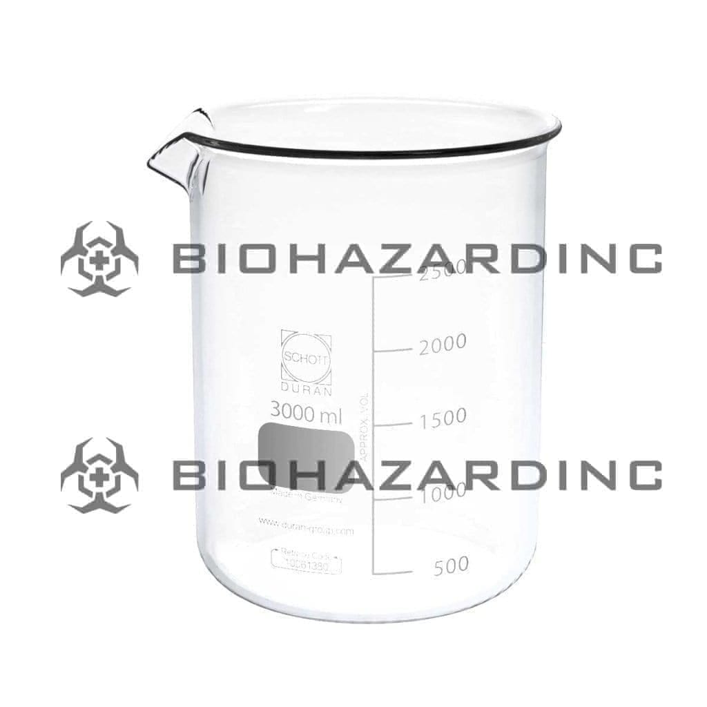 Schott DURAN® | Scientific Beaker - 3000ml-Schott Duran Scientific Lab Beaker Schott Duran