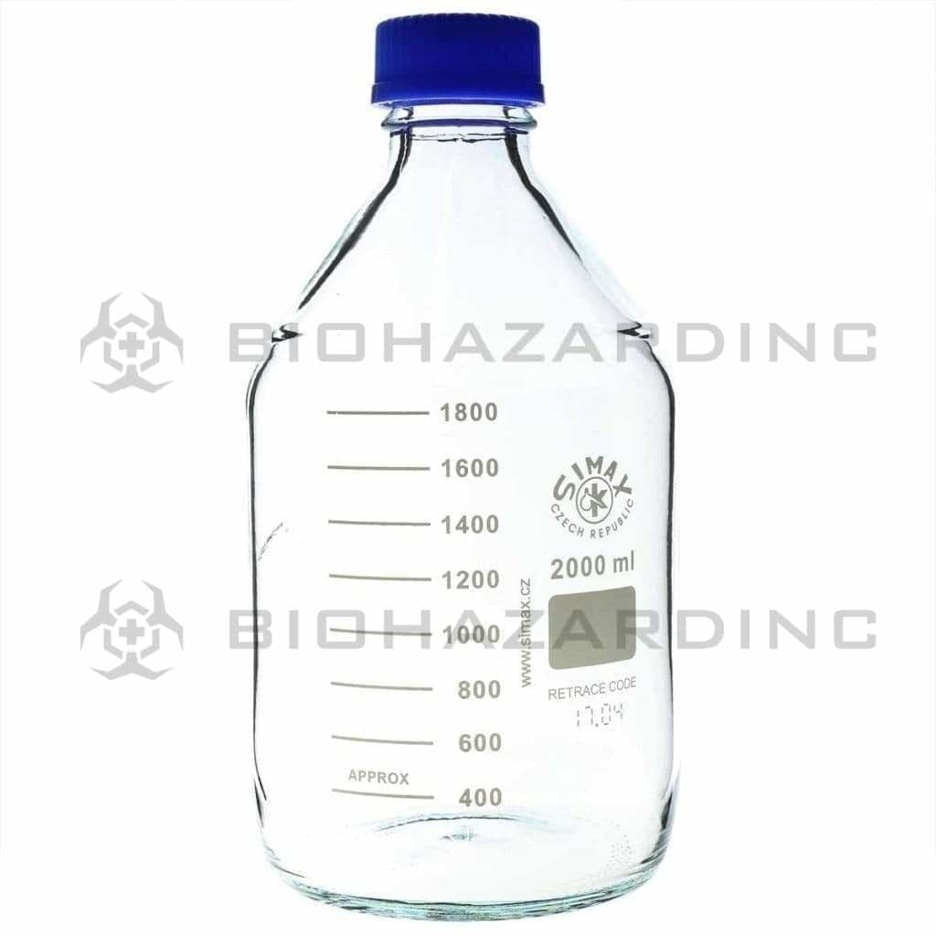 SIMAX Reagent GL 45 Clear Laboratory Glass w/ Screw Cap | 2,000mL Scientific Lab Bottles Biohazard Inc   