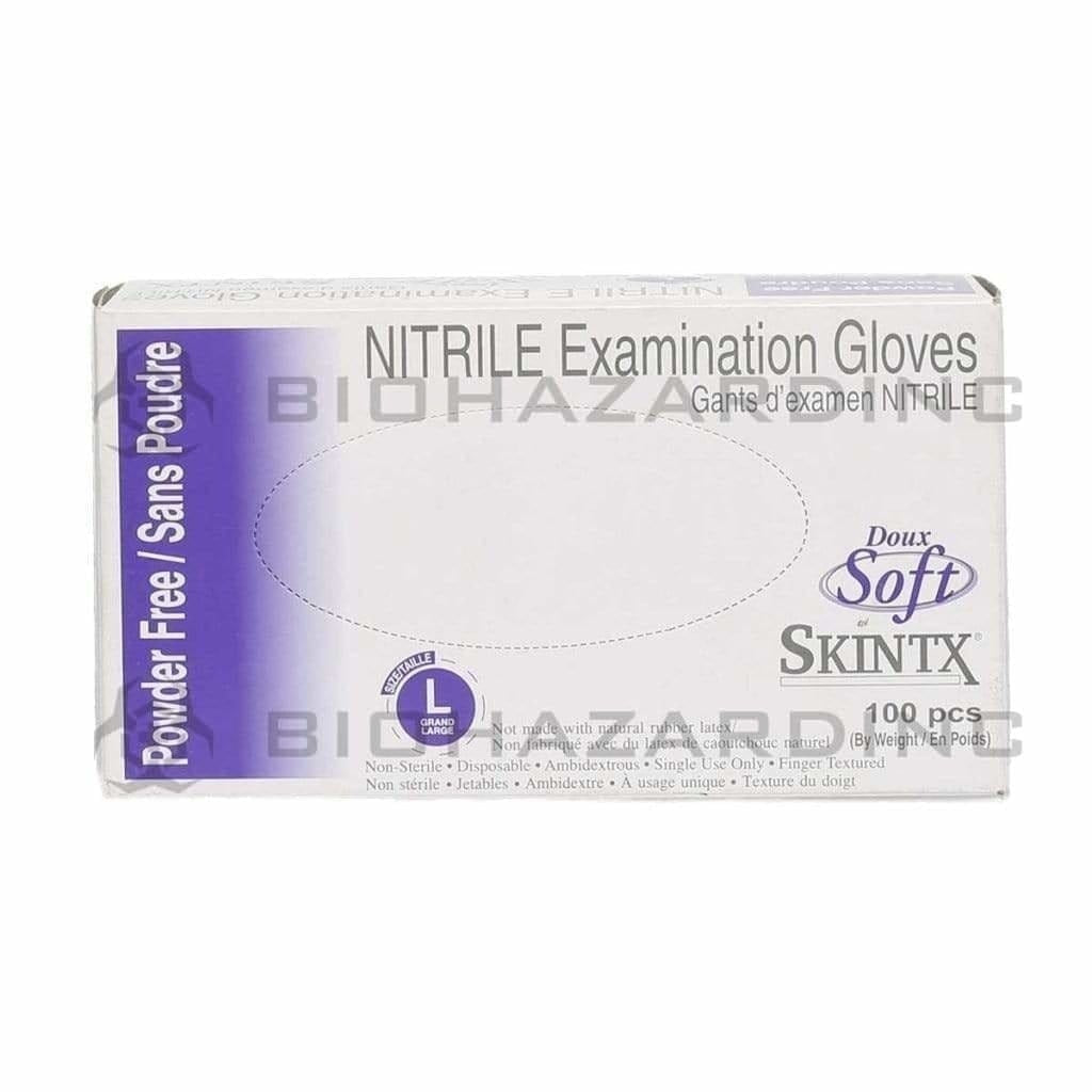SKINTX | Soft Nitrile Powder-Free Gloves | Blue - Large - 100 Count Glove Latex Skintx - Biohazard Inc