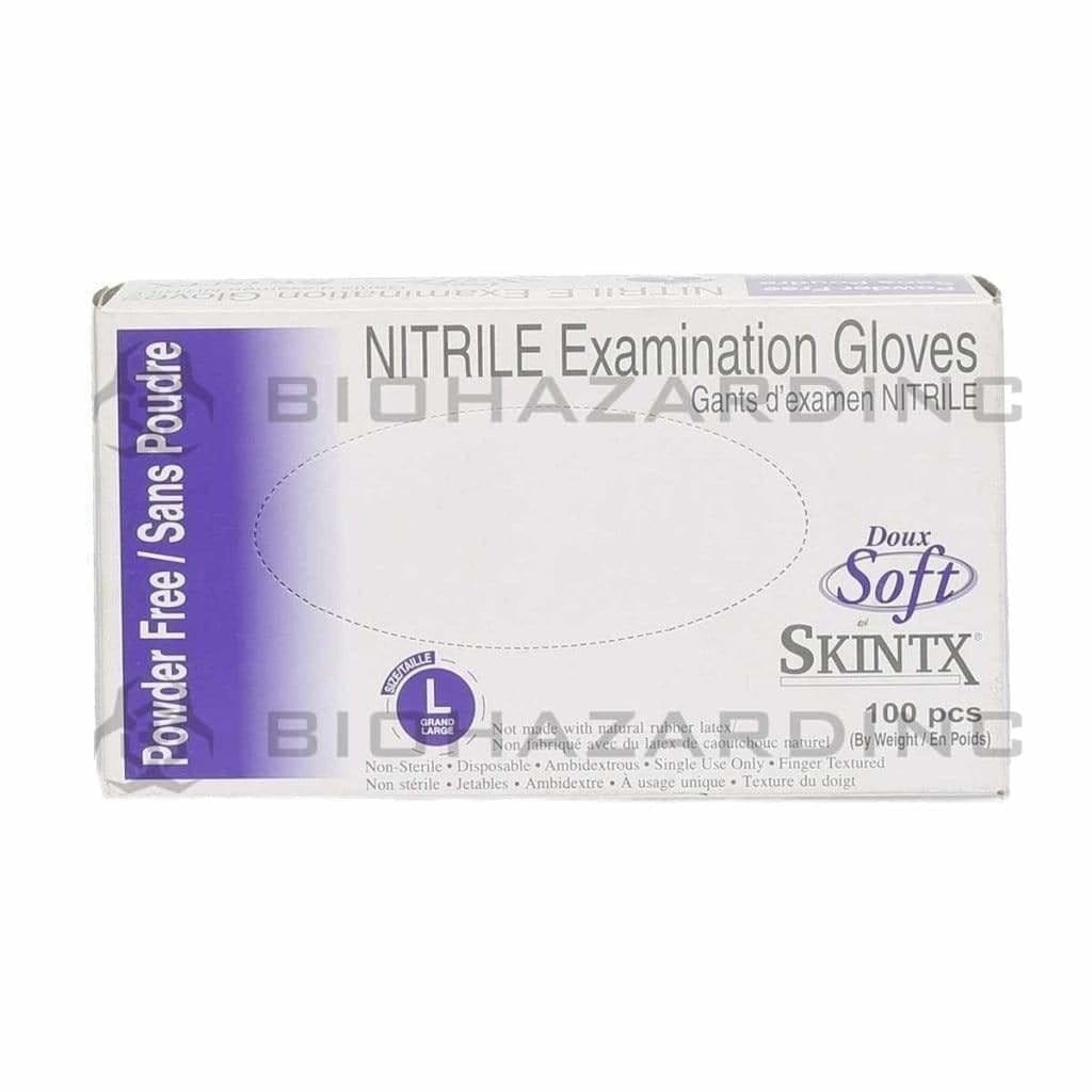 SKINTX | Soft Nitrile Powder-Free Gloves | Blue - Large - 100 Count Glove Latex Skintx   