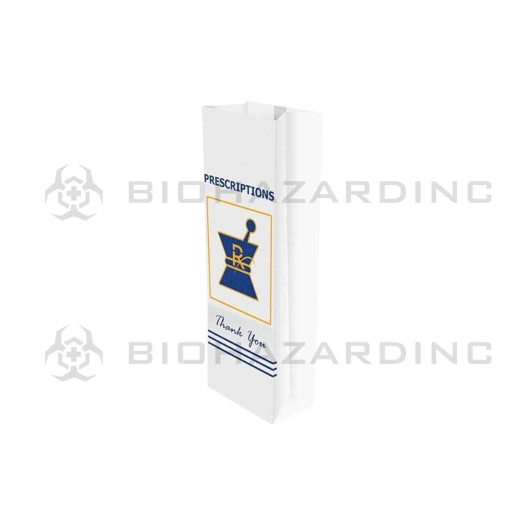 Pharmacy Prescription Exit Bags | Small - 3.5" x 10" | Kraft - 1000 Count RX Bag Biohazard Inc