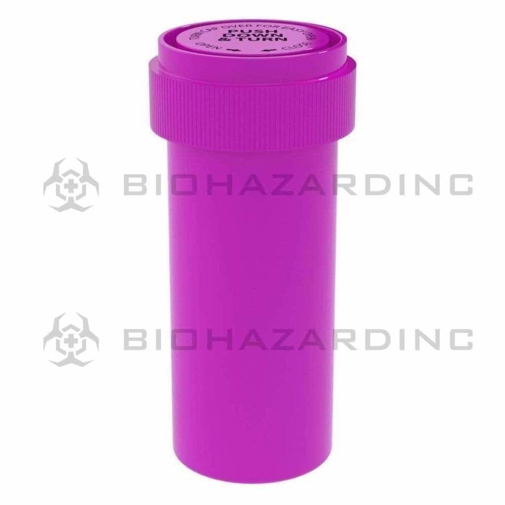 Child Resistant | Opaque Pink Reversible Cap Vials | 16 Dram - 3 Grams - 230 Count Reversible Cap Vial Biohazard Inc   