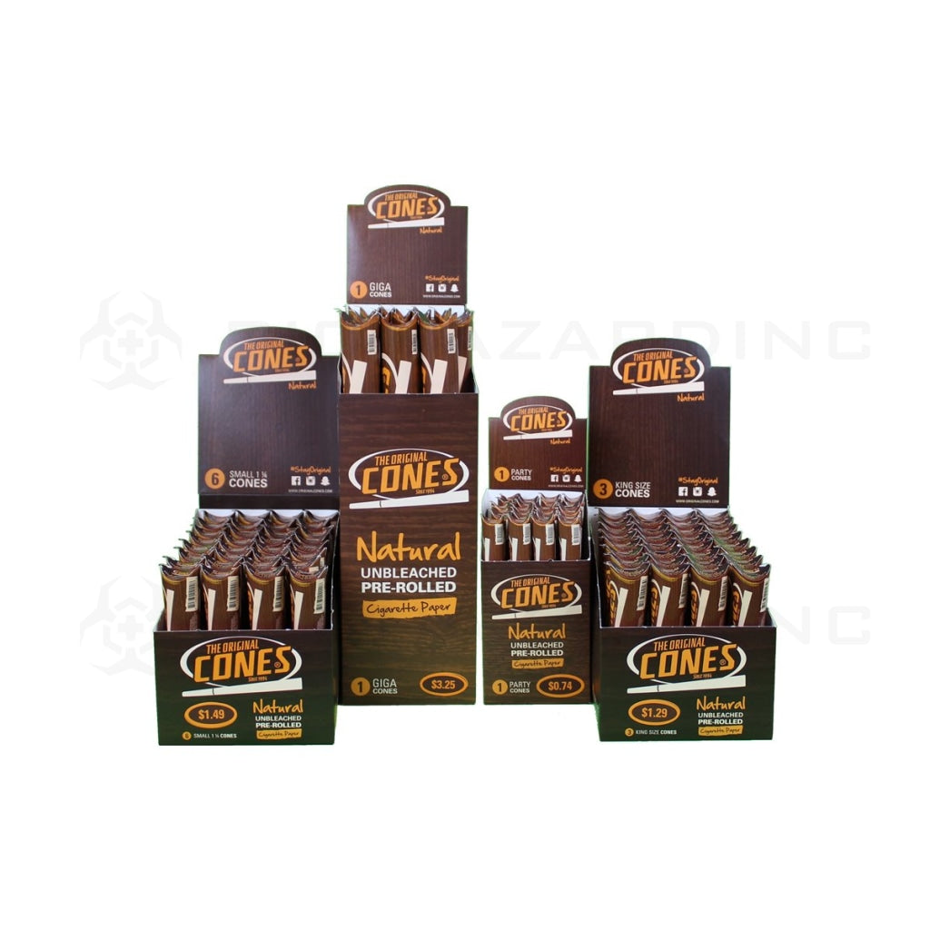 The Original Cones | Natural Pre-Rolled Cones Party Size | 140mm - Unbleached Brown - 24 Count Pre-Rolled Cones The Original   