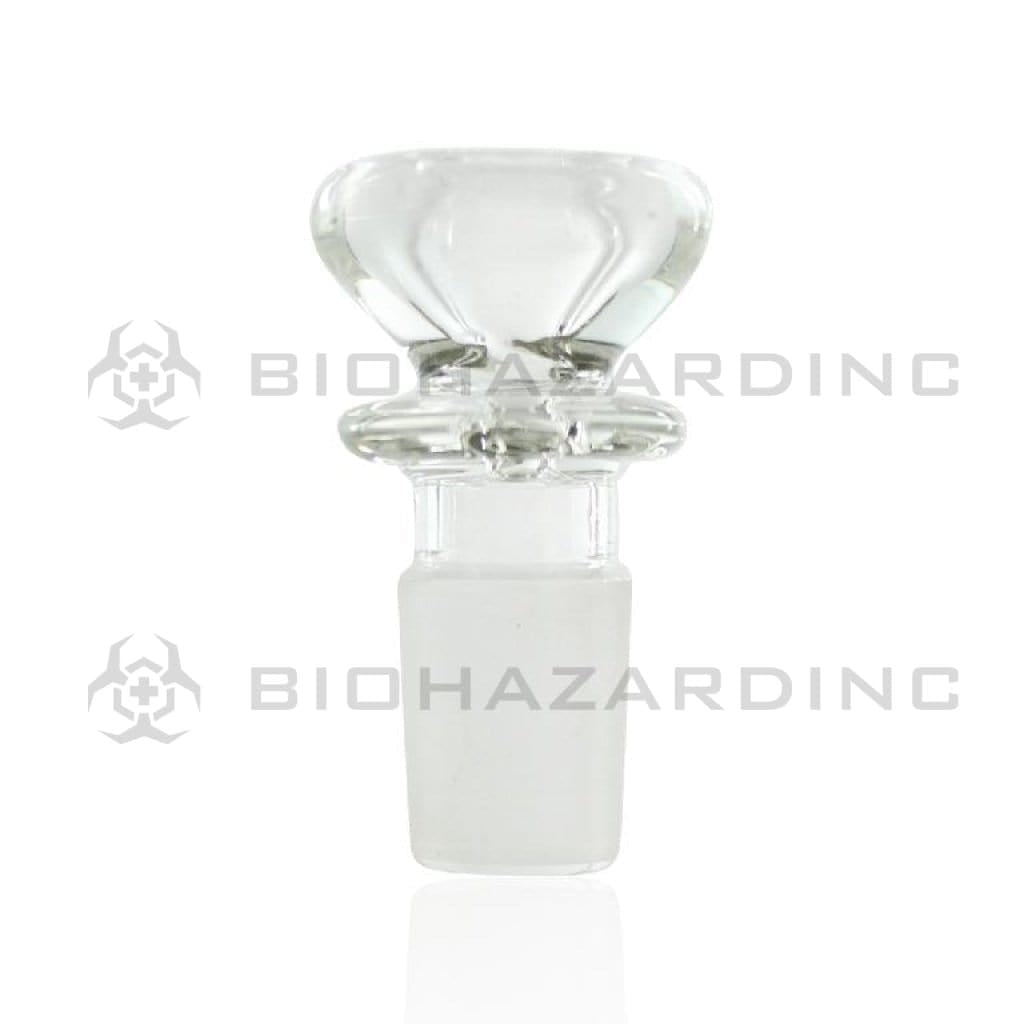 Bowl | Thick Funnel Bowl w/ Maria | 19mm - Glass - Clear Glass Bowl Biohazard Inc   
