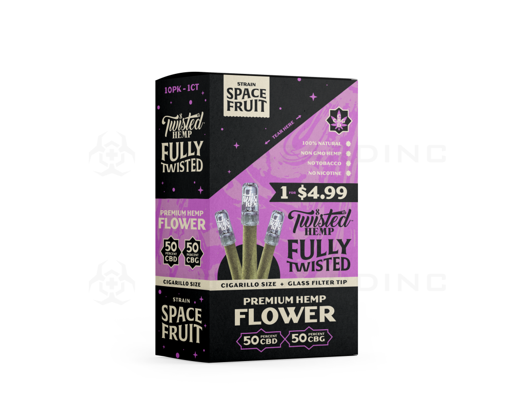 Twisted Hemp™ | Wholesale Fully Twisted Pre-Rolled Wraps w/ Glass Tips | Various Flavors - 10 Count Hemp Wraps Twisted Hemp Space Fruit