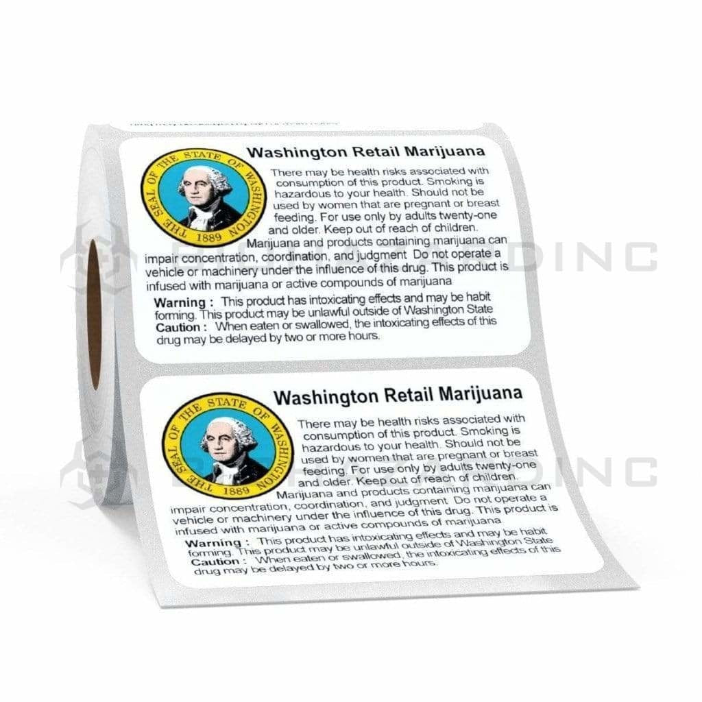 Washington | WA Compliant Label - Retail Marijuana - 1,000 Count Compliance Labels Biohazard Inc