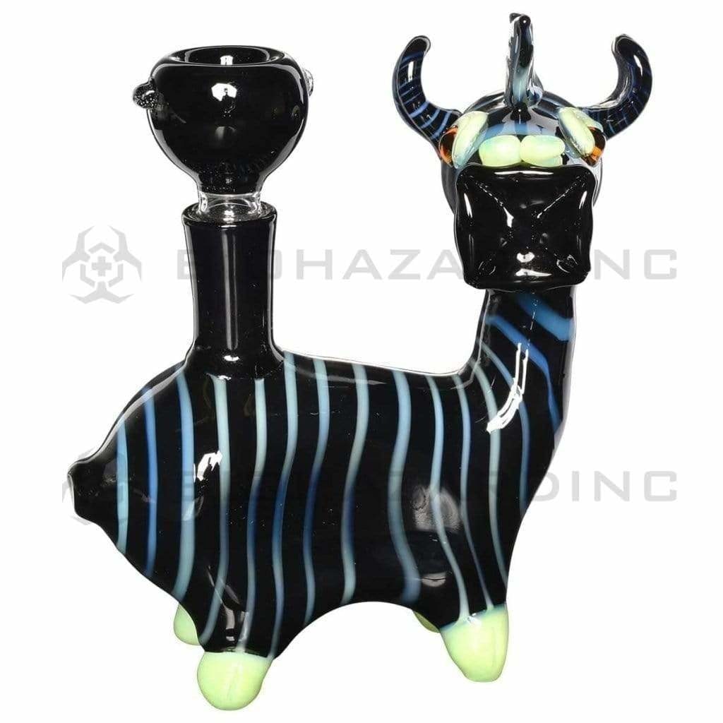 Novelty | Zebra Stripes with Slyme Water Pipe | 6" - 14mm - Black Novelty Bong Biohazard Inc   
