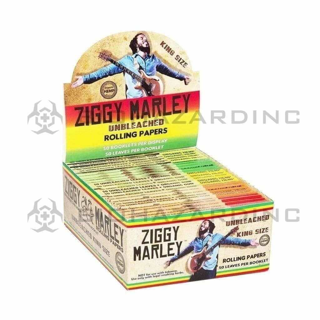 Ziggy Marley | 'Retail Display' Rolling Papers | Brown Paper - Various Sizes Rolling Papers Bob Marley King - 110mm - 50 Count  