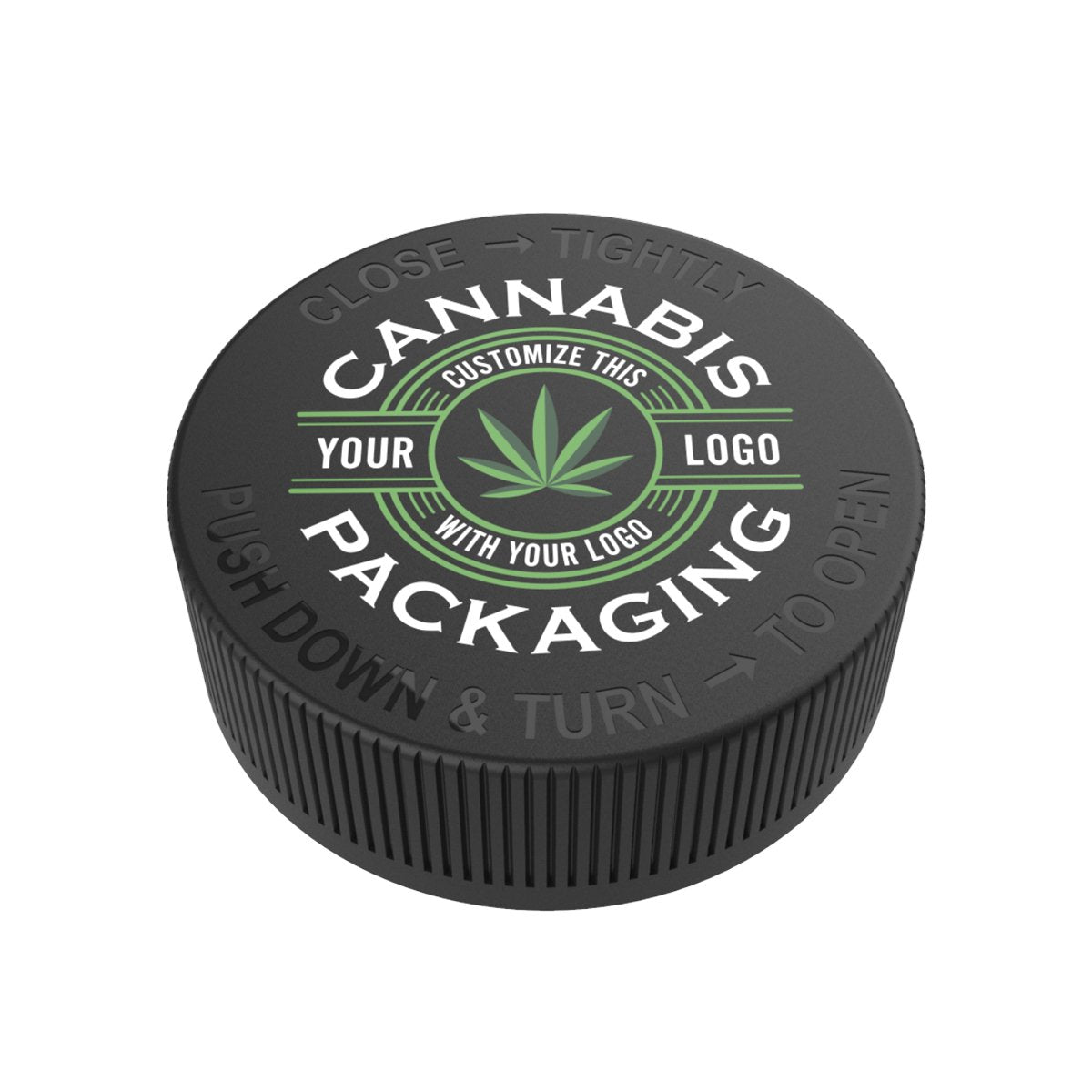 custom cannabis lid cap jar