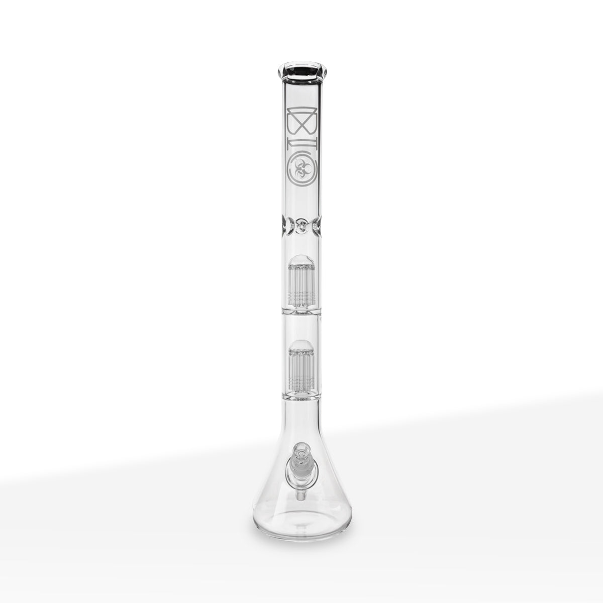 BIO Glass | Double Chamber 10-Arm Tree Percolator Beaker Water Pipe | 22" - 14mm - Various Colors