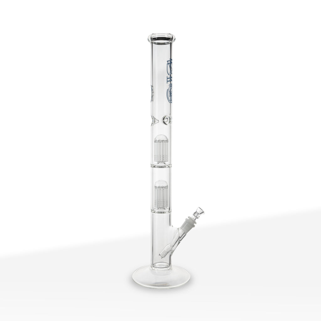 BIO Glass | Double Chamber 10-Arm Tree Percolator Straight Water Pipe