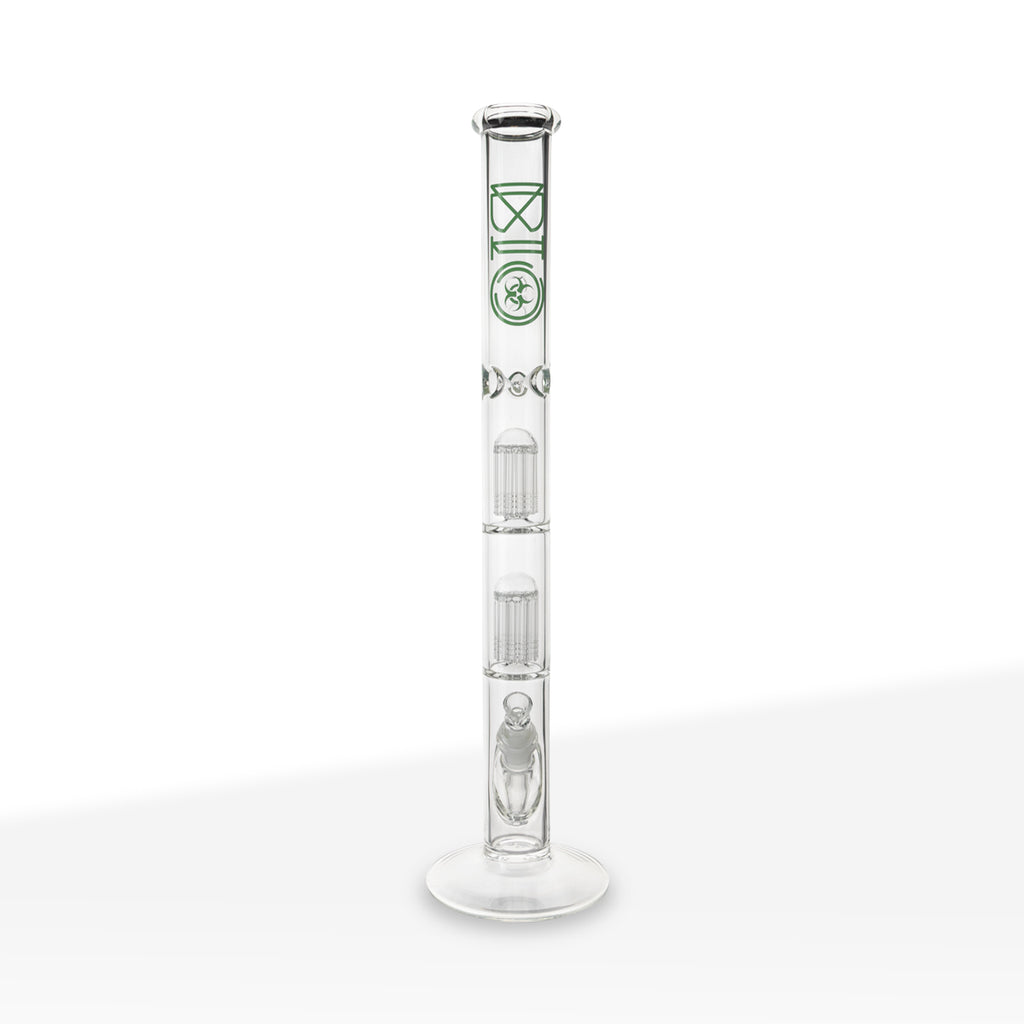 BIO Glass | Double Chamber 10-Arm Tree Percolator Straight Water Pipe