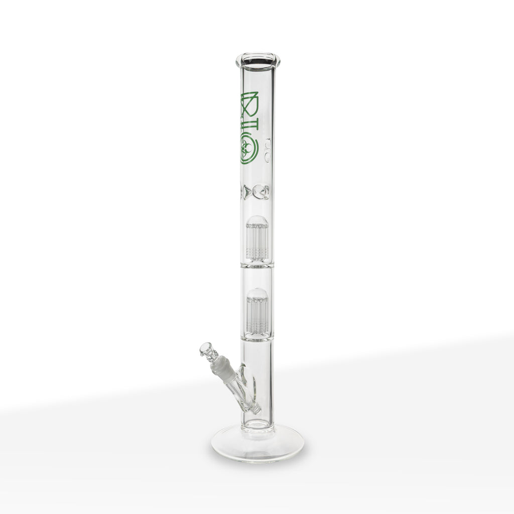 BIO Glass | Double Chamber 10-Arm Tree Percolator Straight Water Pipe