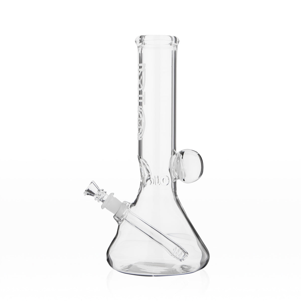 BIO Glass | Flower Marble Beaker Water Pipe | 12"  -14mm - White BIO Logo