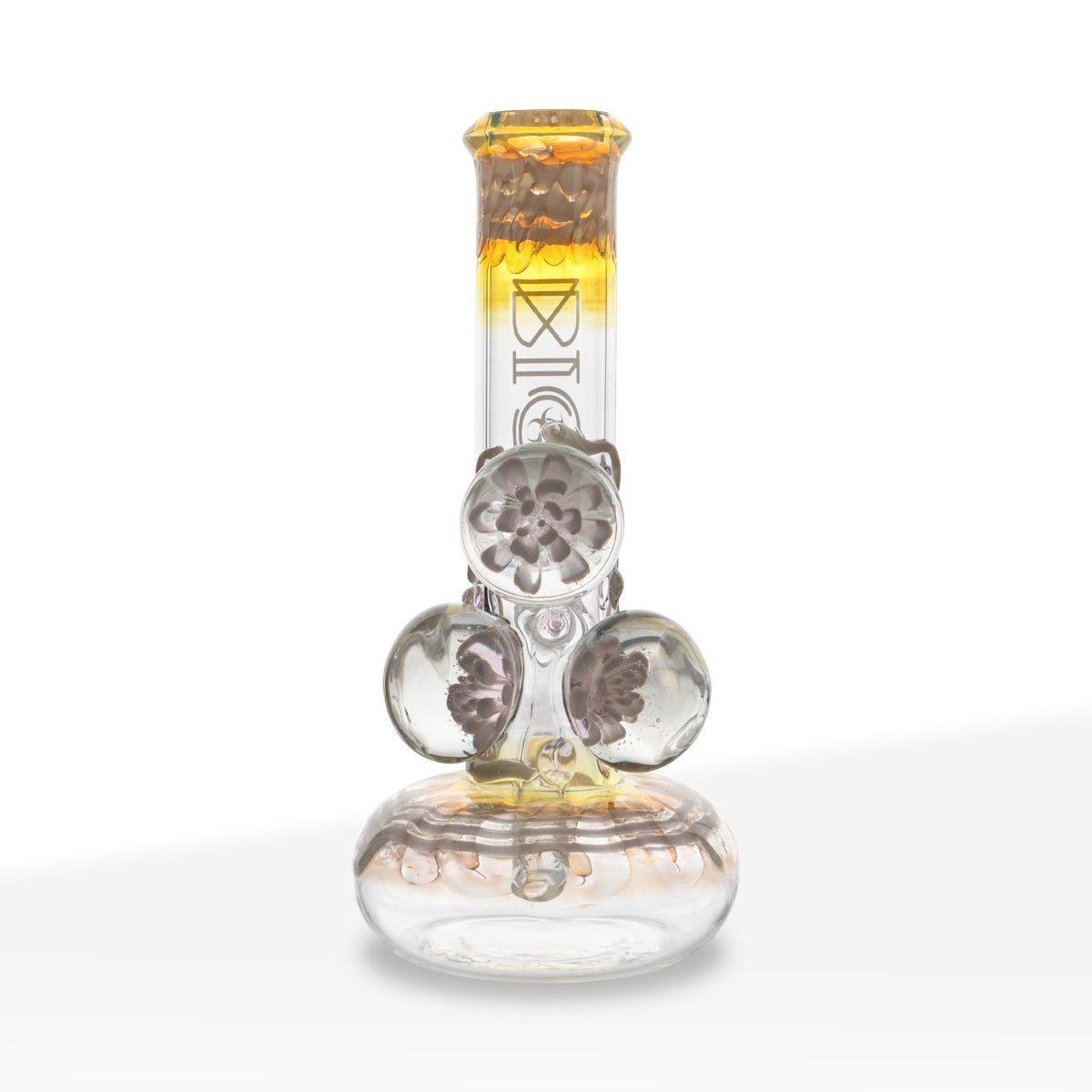 BIO Glass | Worked Illuminati Three Flower Marble Bubble Water Pipe | 9" - 14mm - Various Colors