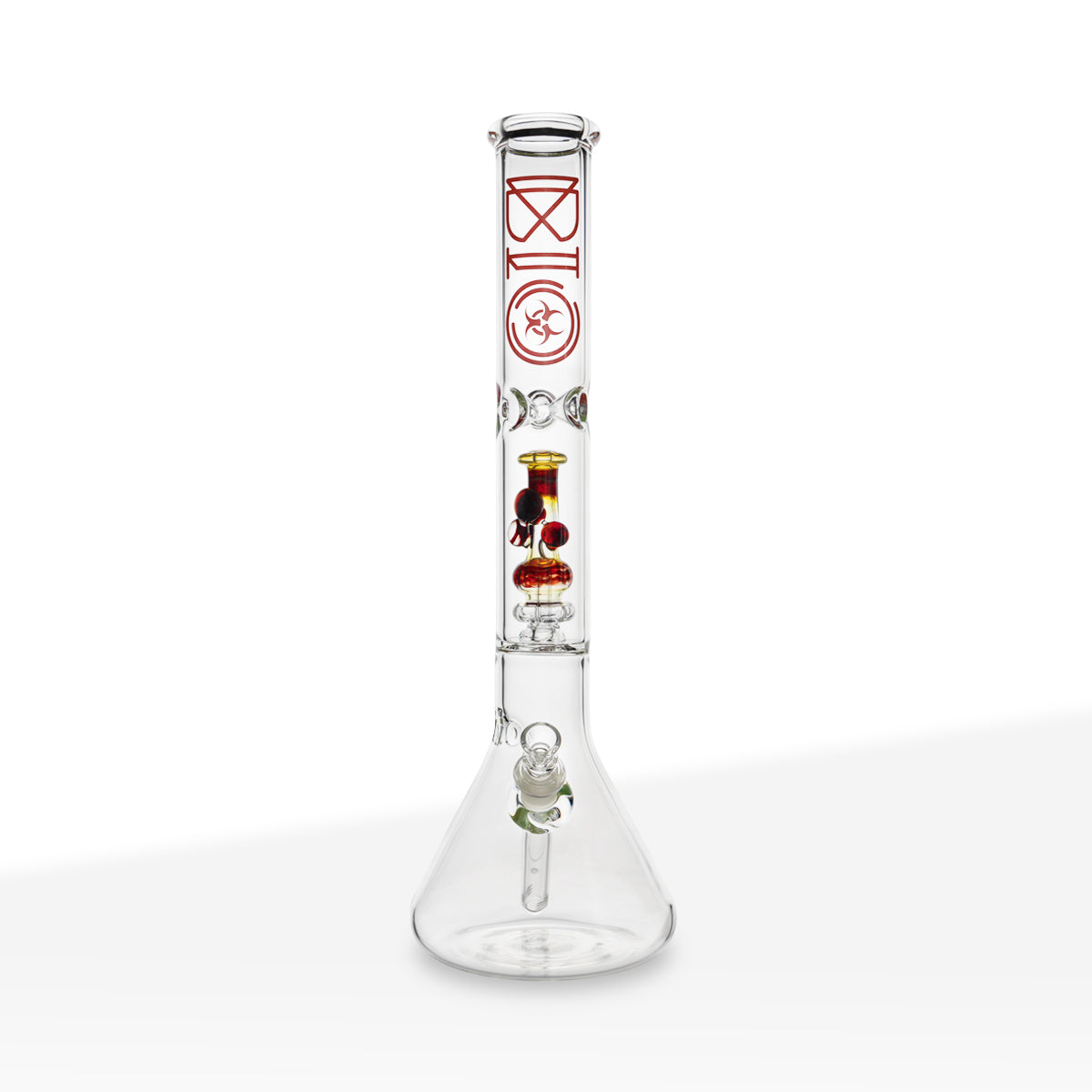 BIO Glass | Bong in a Bong Pipe Showerhead Percolator Water Pipe | 17" - 14mm - Various Colors