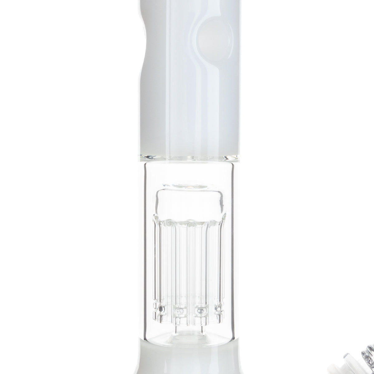 BIO Glass | Single Chamber 10-Arm Tree Percolator + Splash Guard Beaker Water Pipe | 18" - 14mm - Ivory