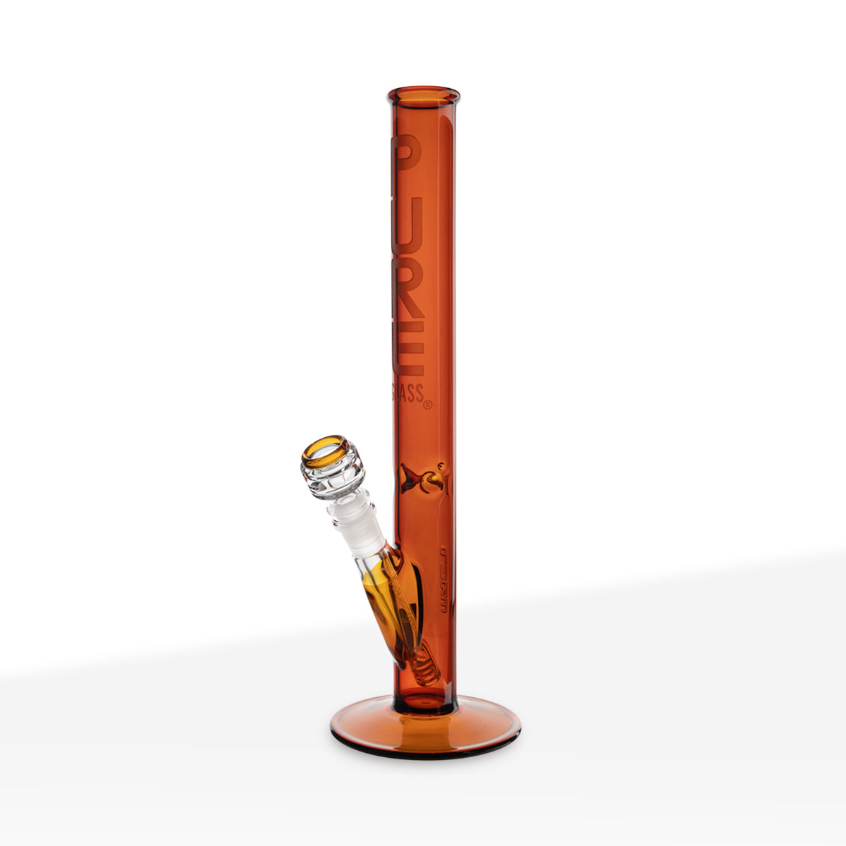 PURE Glass | Classic Straight Water Pipe | 14" - 14mm - Amber