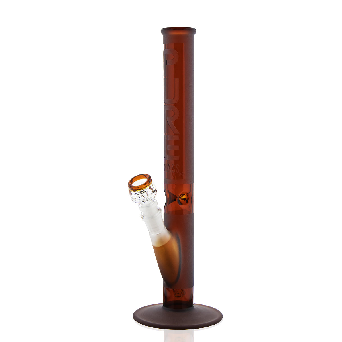 PURE Glass | Classic Straight Water Pipe | 14" - 14mm - Amber Frost