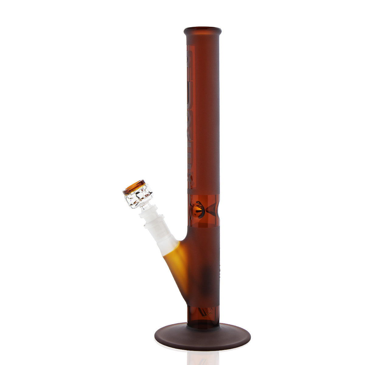 PURE Glass | Classic Straight Water Pipe | 14" - 14mm - Amber Frost